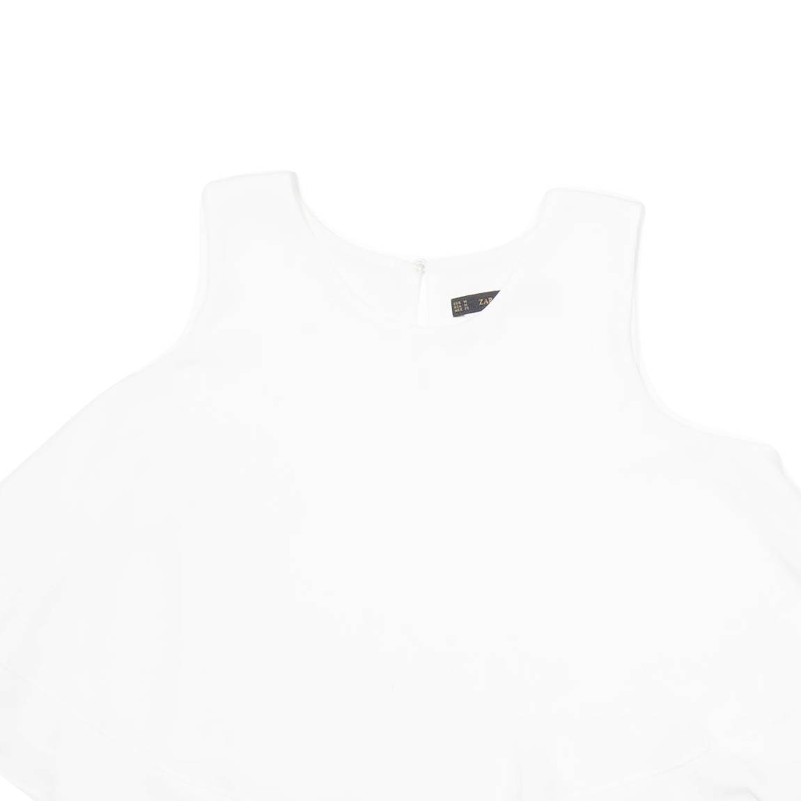 ZARA Womens Blouse Vest White Sleeveless M