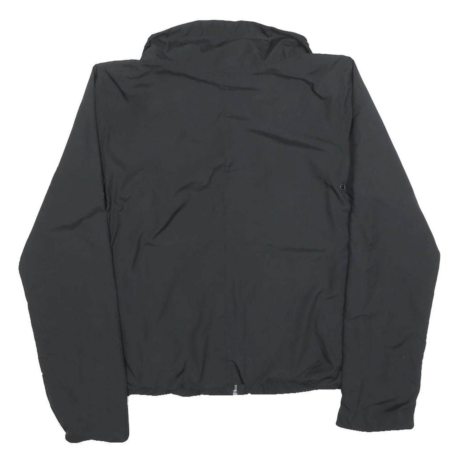 REEBOK Womens Black Zip Jacket S Polyester Blend Plain Lightweight Activewear