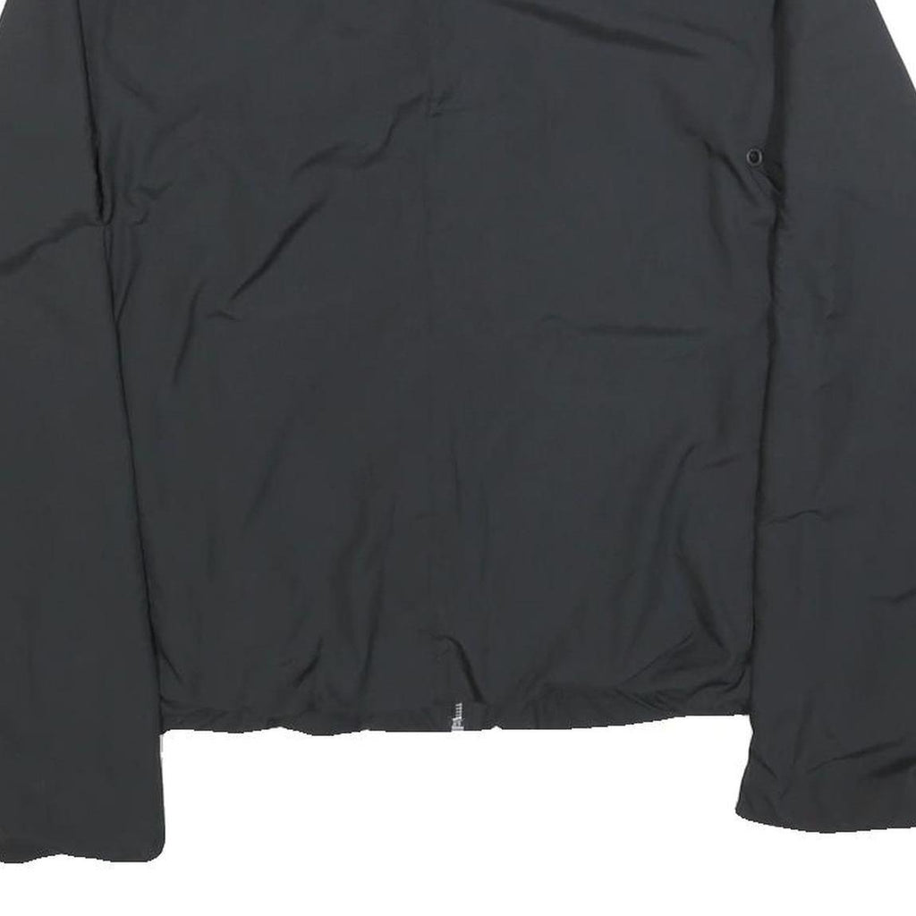 REEBOK Womens Black Zip Jacket S Polyester Blend Plain Lightweight Activewear