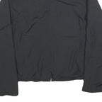 REEBOK Womens Black Zip Jacket S Polyester Blend Plain Lightweight Activewear