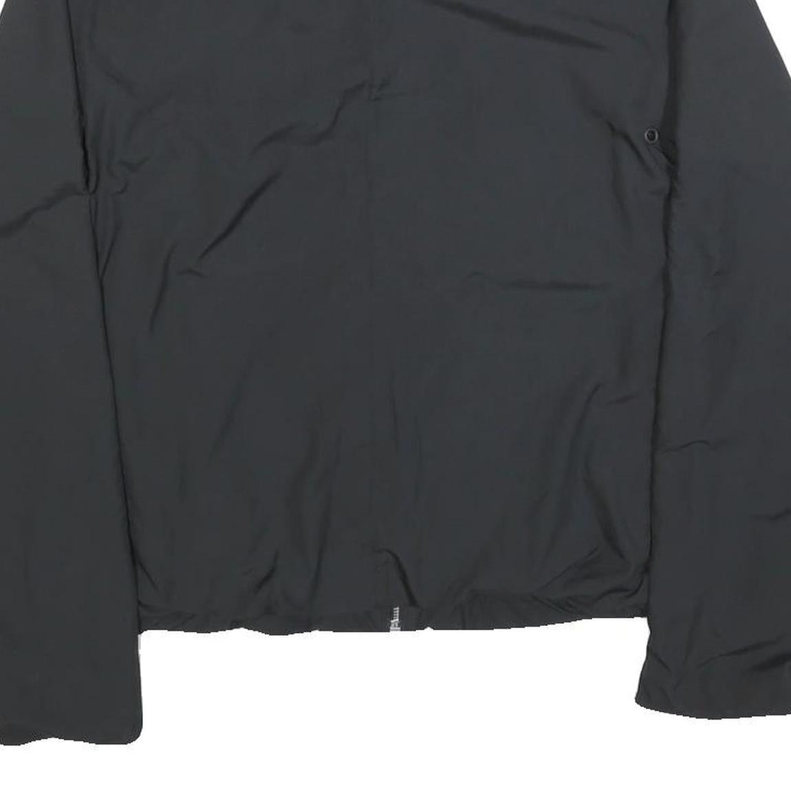 REEBOK Womens Black Zip Jacket S Polyester Blend Plain Lightweight Activewear