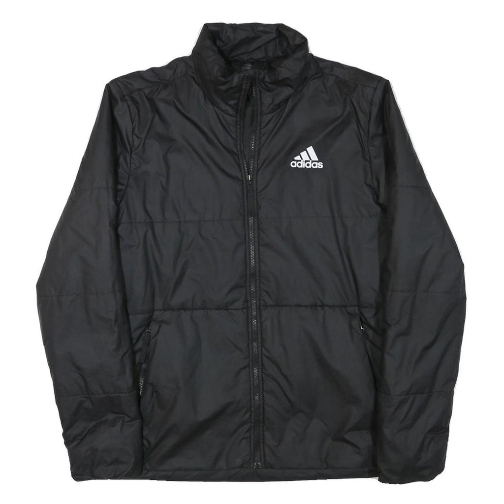 ADIDAS Mens Black Jacket S Polyester Blend Plain Zip Sport Casual Lightweight