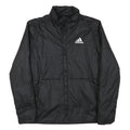 ADIDAS Mens Black Jacket S Polyester Blend Plain Zip Sport Casual Lightweight
