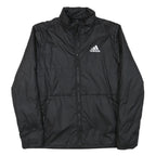 ADIDAS Mens Black Jacket S Polyester Blend Plain Zip Sport Casual Lightweight