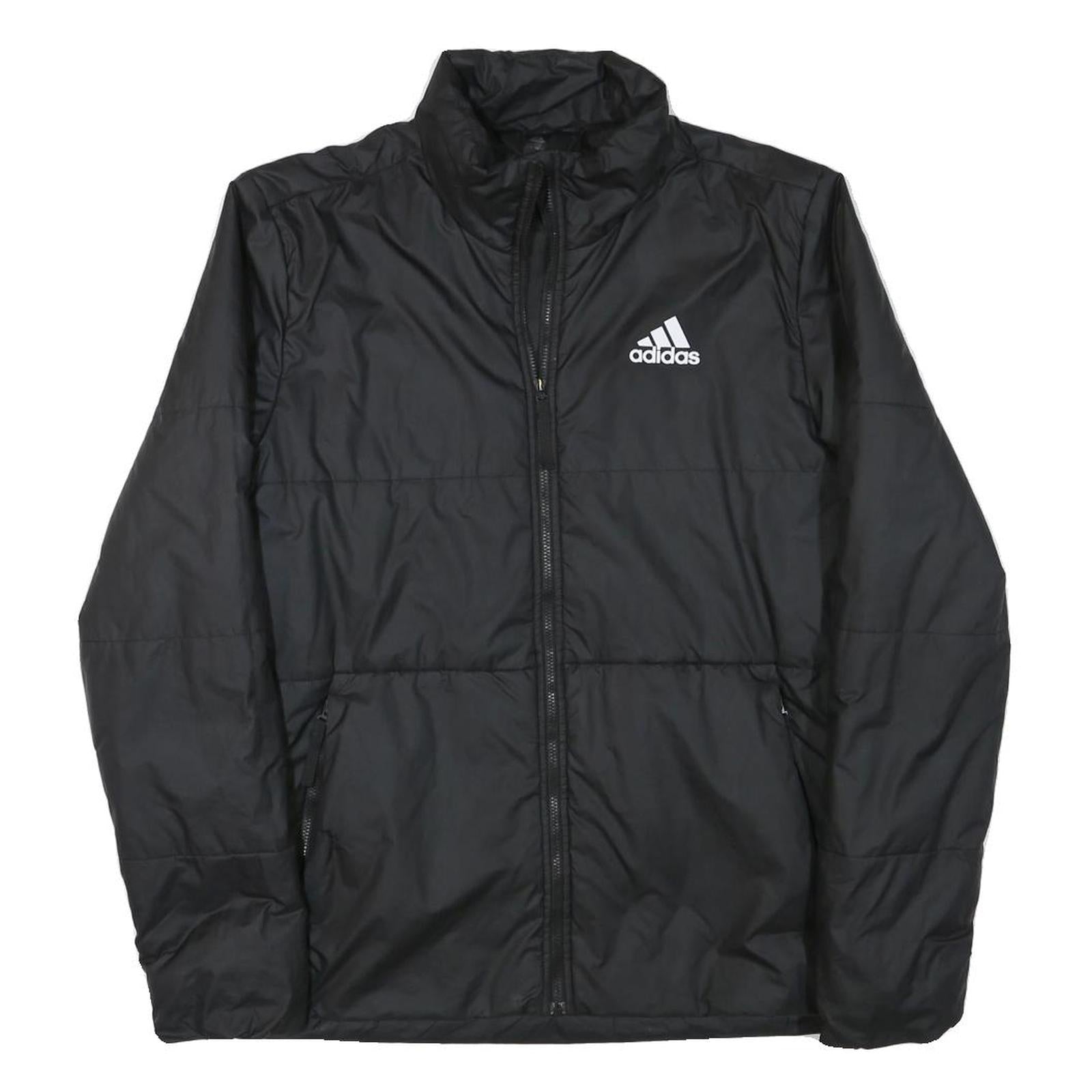 ADIDAS Mens Black Jacket S Polyester Blend Plain Zip Sport Casual Lightweight