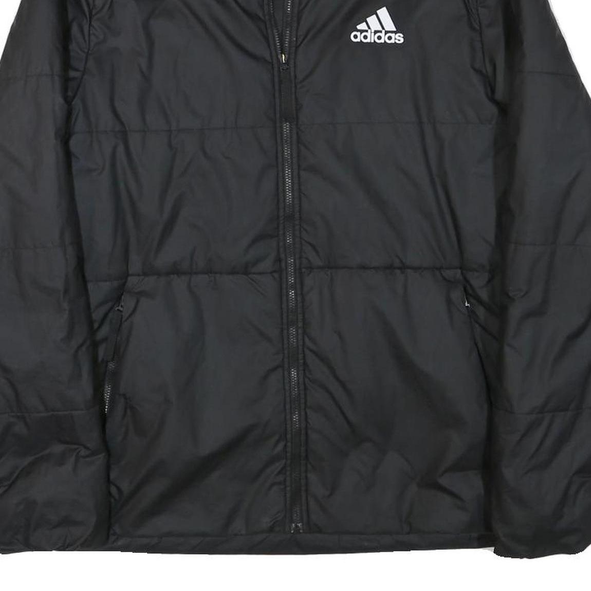 ADIDAS Mens Black Jacket S Polyester Blend Plain Zip Sport Casual Lightweight