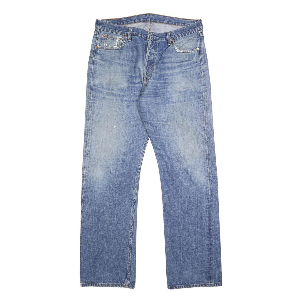 LEVI'S 501 Mens Jeans Blue Regular Straight Denim Medium W36 L34 Classic Fit