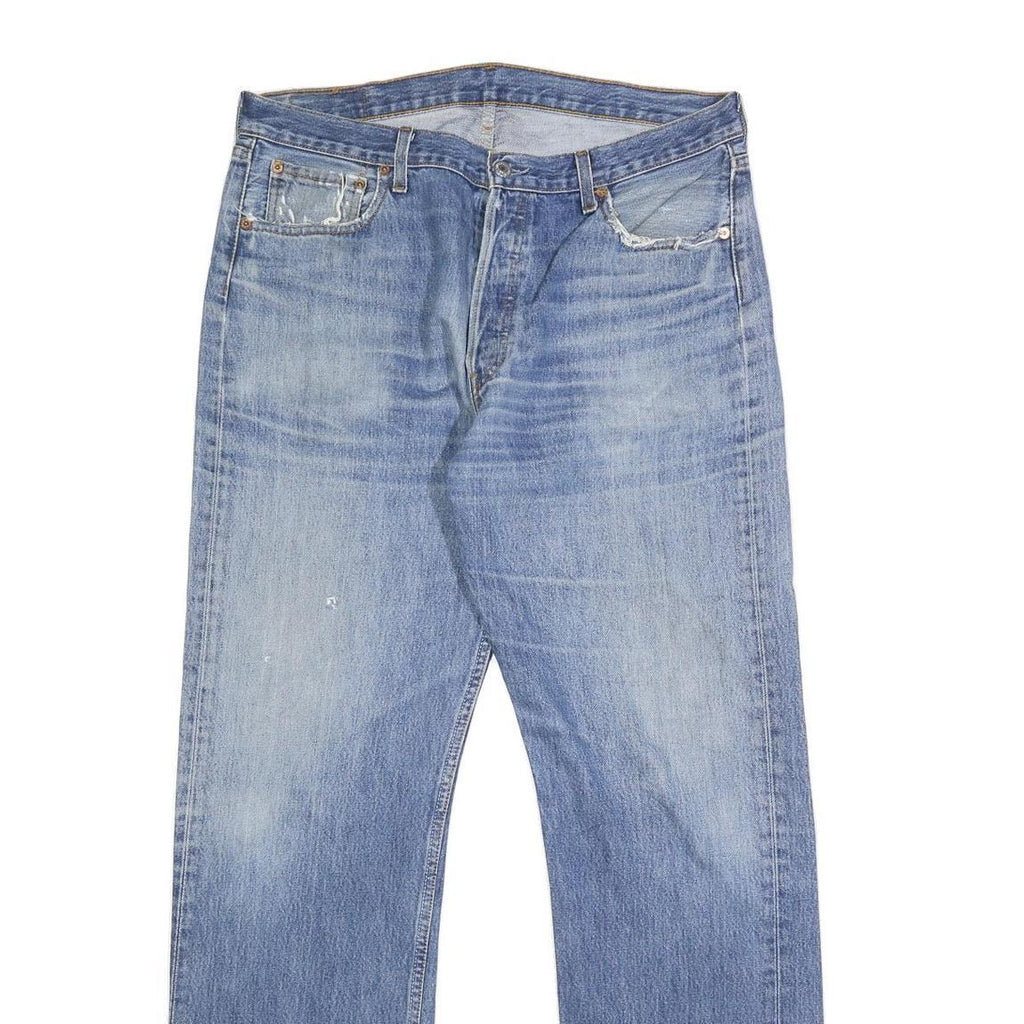 LEVI'S 501 Mens Jeans Blue Regular Straight Denim Medium W36 L34 Classic Fit