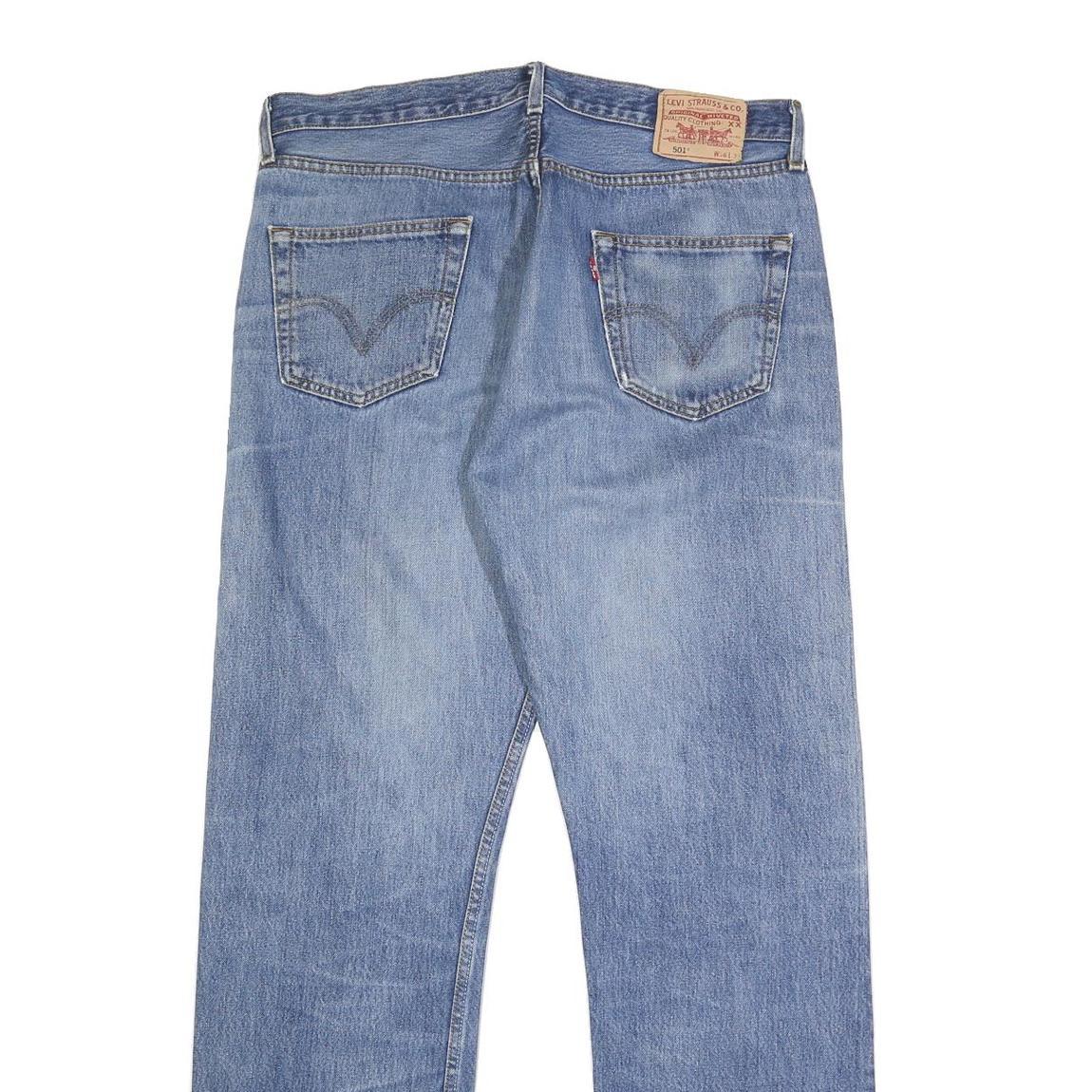 LEVI'S 501 Mens Jeans Blue Regular Straight Denim Medium W36 L34 Classic Fit