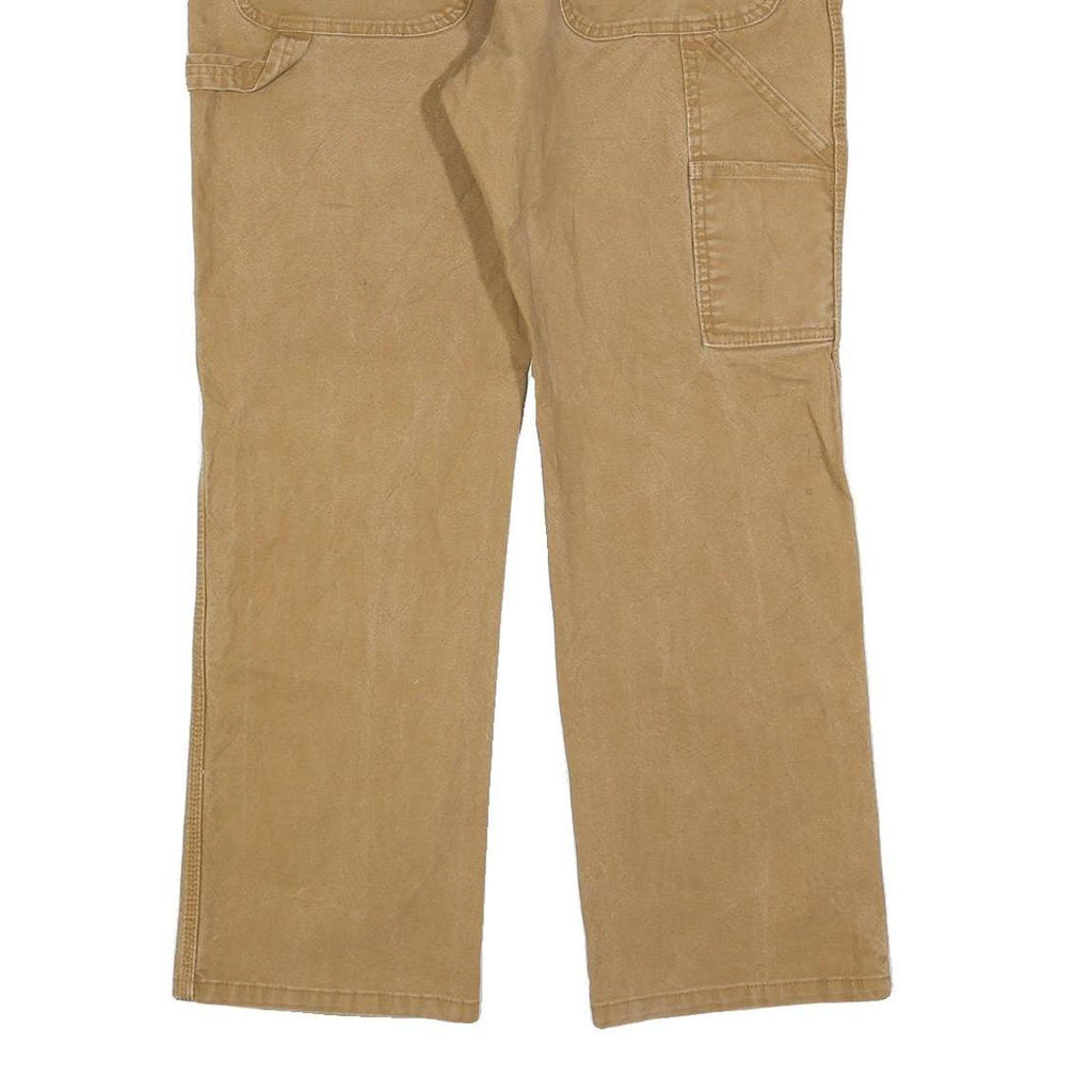 DICKIES Mens Jeans Beige Relaxed Straight Denim Light W34 L30 Workwear Fit Zip