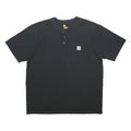 CARHARTT Mens Black Henley T-Shirt XL Short Sleeve Crew Neck Cotton Casual