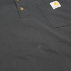 CARHARTT Mens Black Henley T-Shirt XL Short Sleeve Crew Neck Cotton Casual