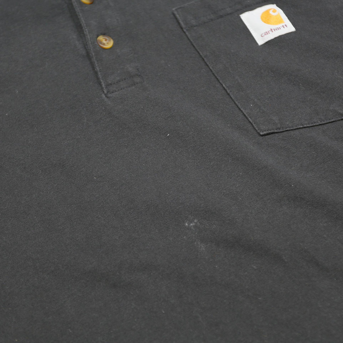 CARHARTT Mens Black Henley T-Shirt XL Short Sleeve Crew Neck Cotton Casual