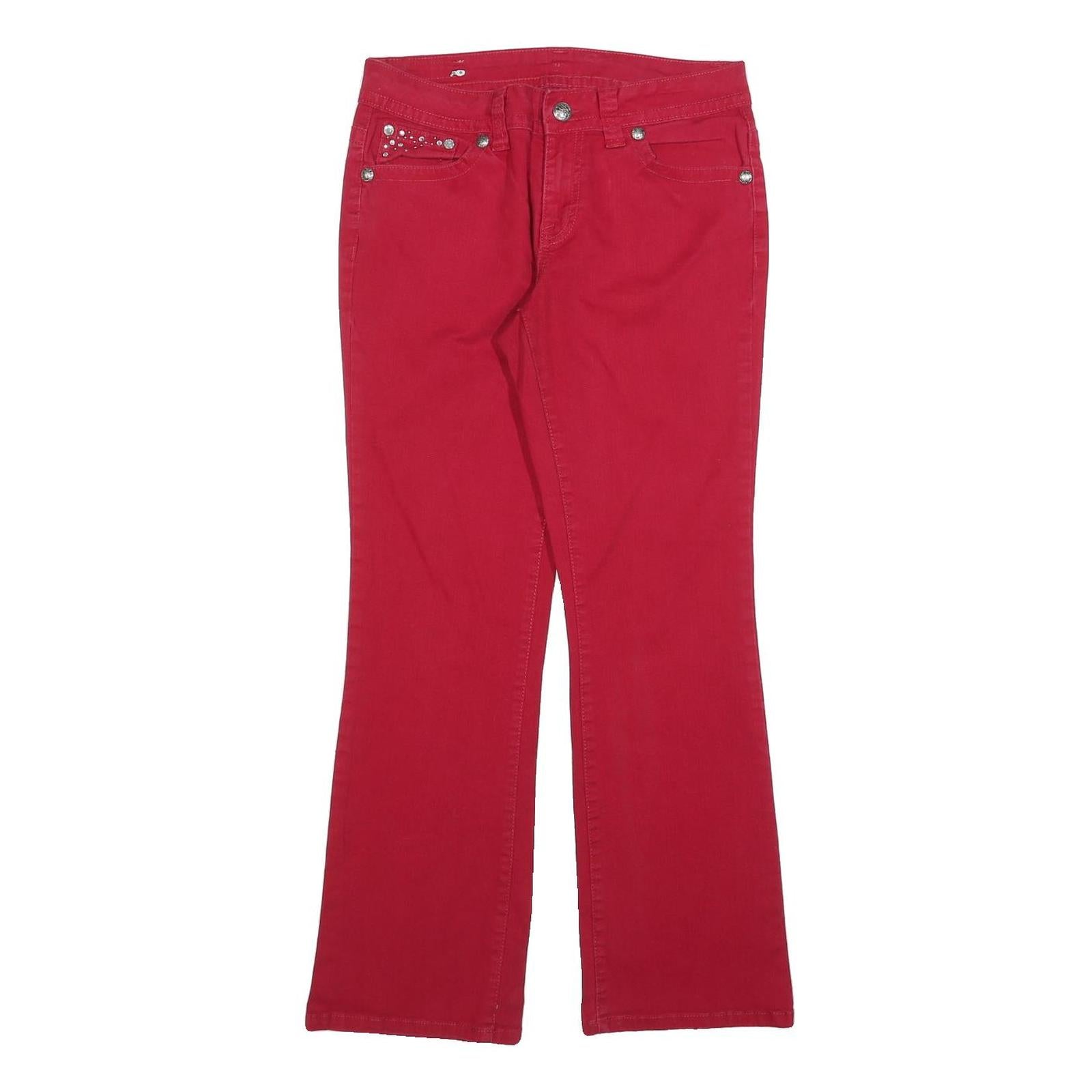 STYLE & CO Womens Jeans Red Slim Bootcut Denim W28 L28 Stud Detail