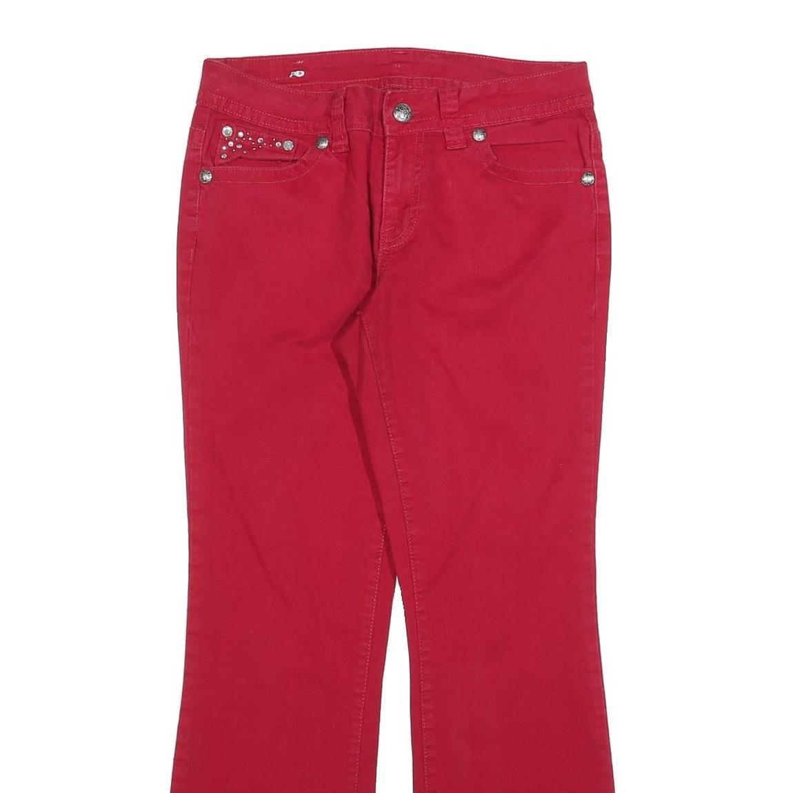 STYLE & CO Womens Jeans Red Slim Bootcut Denim W28 L28 Stud Detail