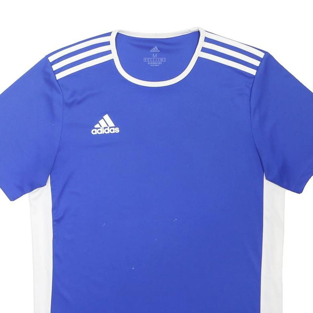 ADIDAS Mens Blue & White Sports T-Shirt M Short Sleeve Crew Neck Athletic