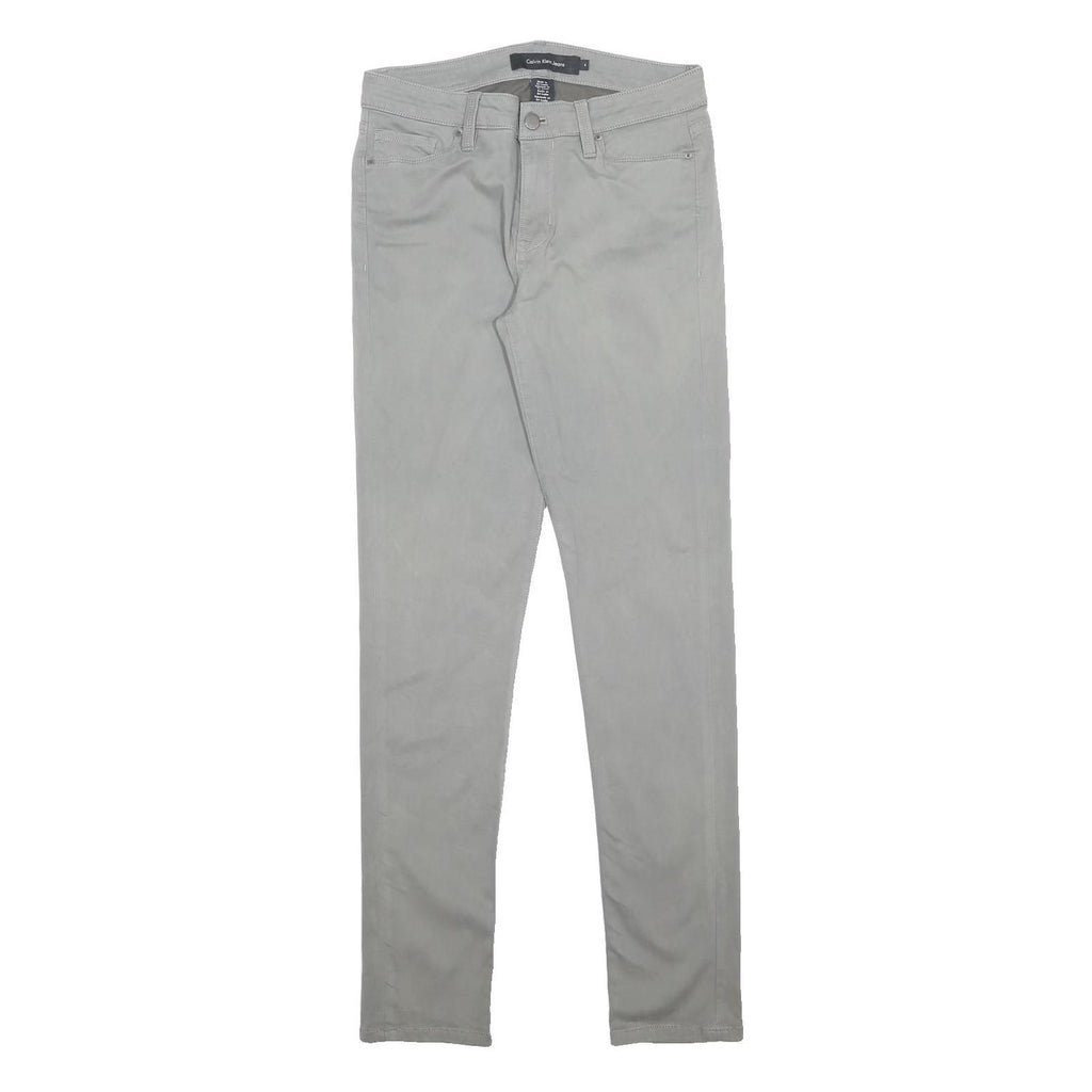 CALVIN KLEIN JEANS Womens Cotton Blend Grey Slim Skinny Trousers W28 L31 Casual