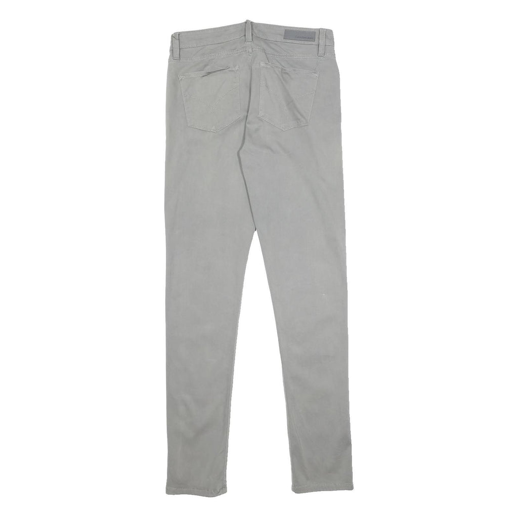 CALVIN KLEIN JEANS Womens Cotton Blend Grey Slim Skinny Trousers W28 L31 Casual