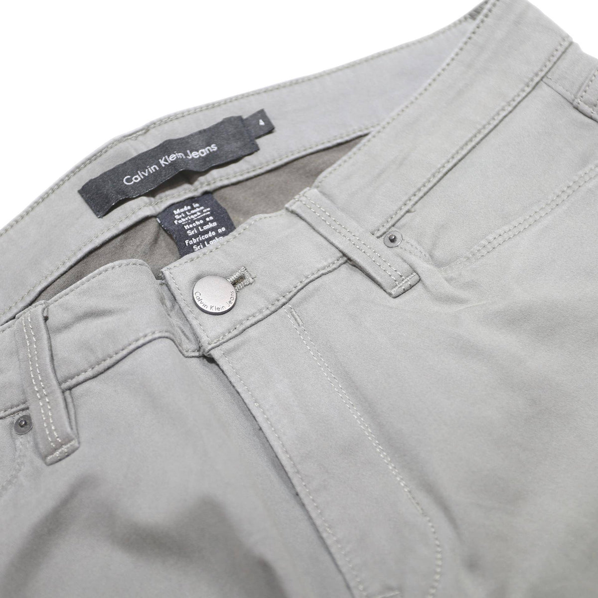 CALVIN KLEIN JEANS Womens Cotton Blend Grey Slim Skinny Trousers W28 L31 Casual