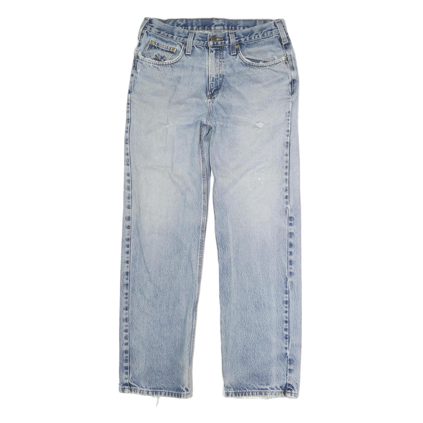CARHARTT Mens Jeans Blue Regular Straight Denim Light W34 L31 Classic Button