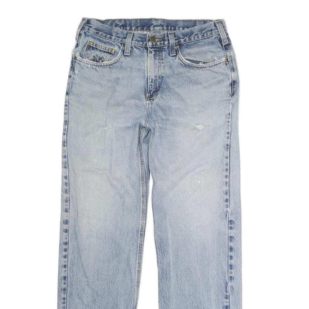 CARHARTT Mens Jeans Blue Regular Straight Denim Light W34 L31 Classic Button
