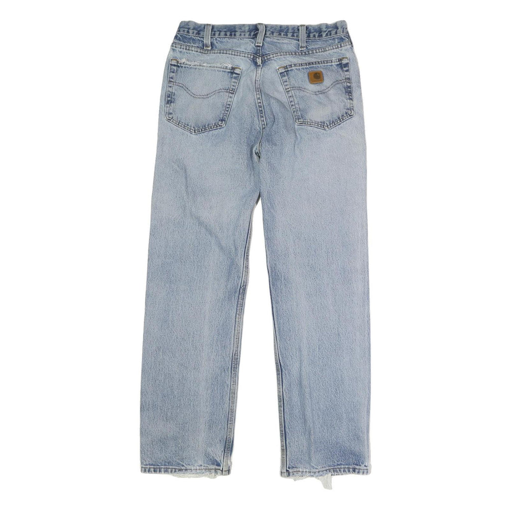 CARHARTT Mens Jeans Blue Regular Straight Denim Light W34 L31 Classic Button