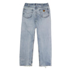 CARHARTT Mens Jeans Blue Regular Straight Denim Light W34 L31 Classic Button