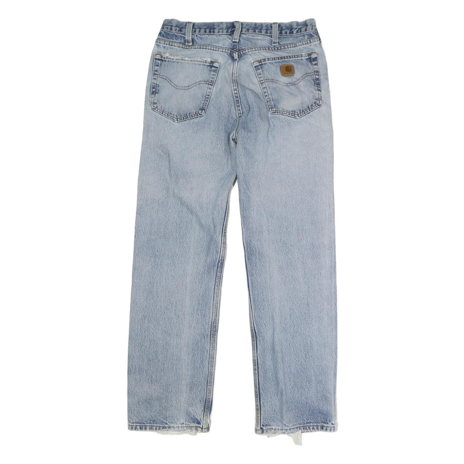 CARHARTT Mens Jeans Blue Regular Straight Denim Light W34 L31 Classic Button