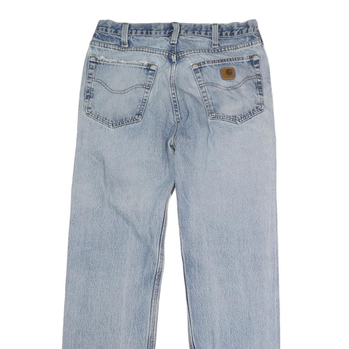 CARHARTT Mens Jeans Blue Regular Straight Denim Light W34 L31 Classic Button