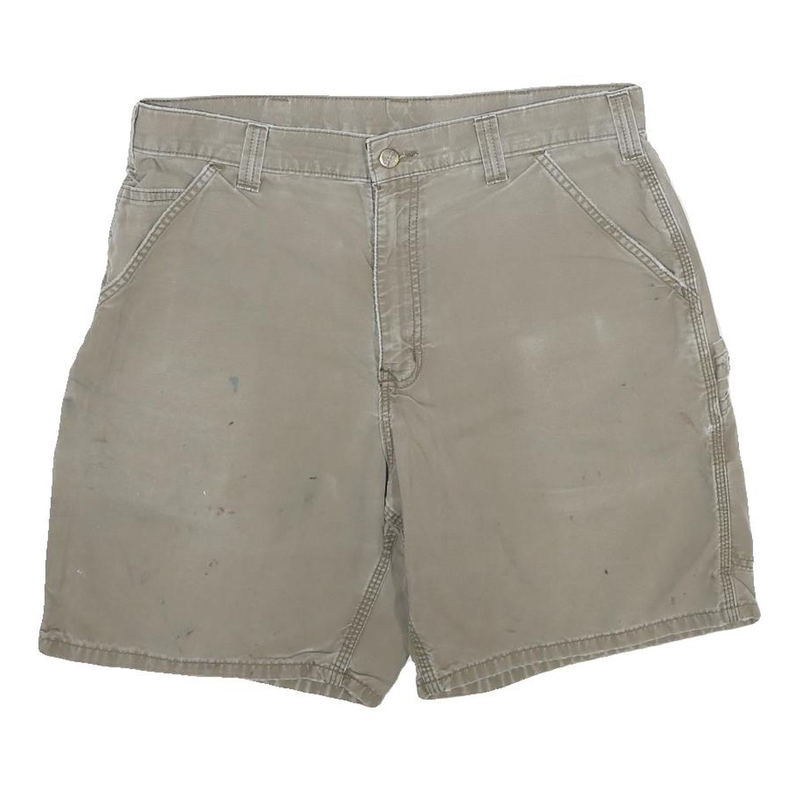 CHAMPION Mens Beige Workwear Shorts L W34 Cotton Casual Button Pocket