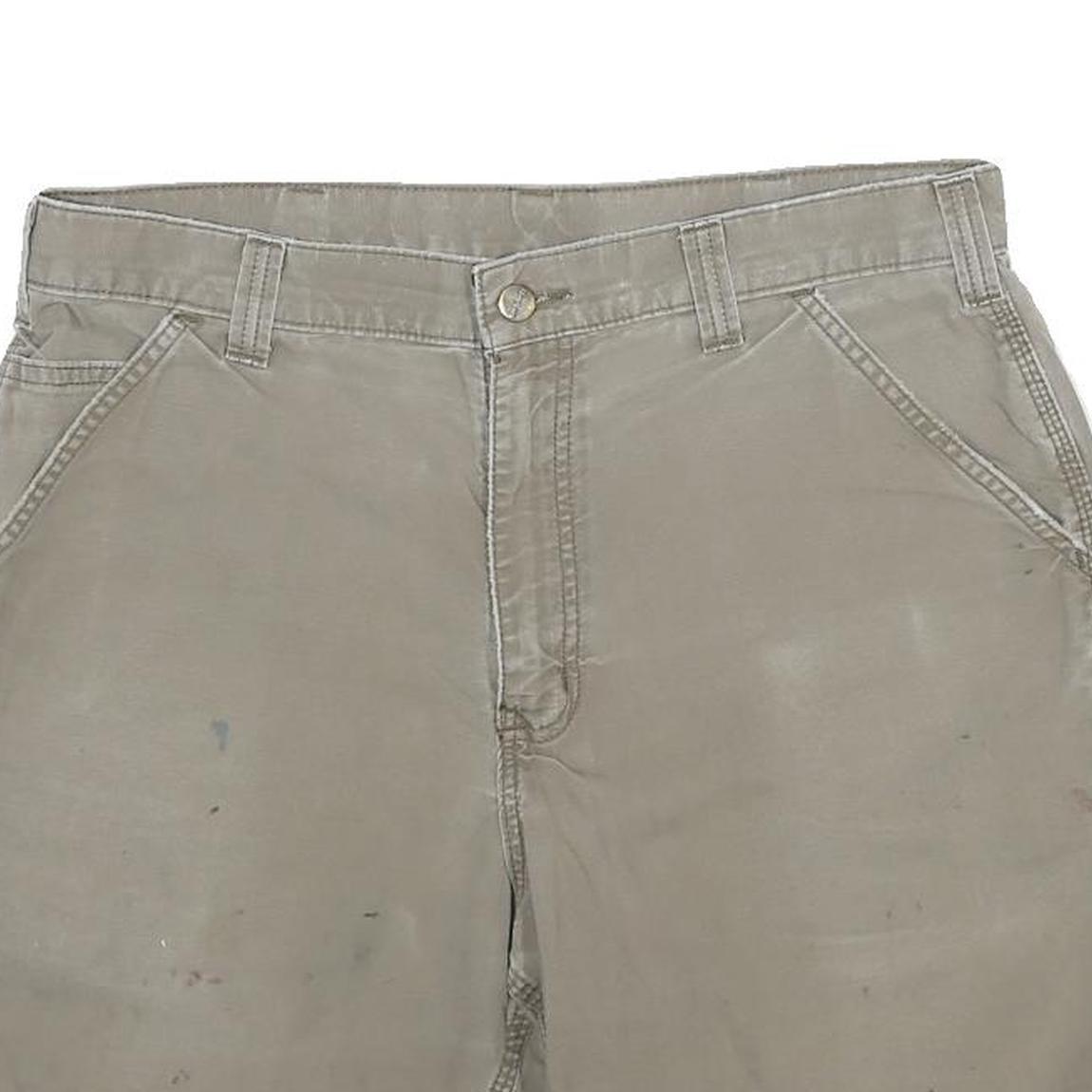 CHAMPION Mens Beige Workwear Shorts L W34 Cotton Casual Button Pocket