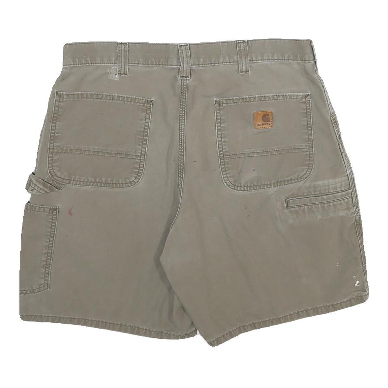 CHAMPION Mens Beige Workwear Shorts L W34 Cotton Casual Button Pocket