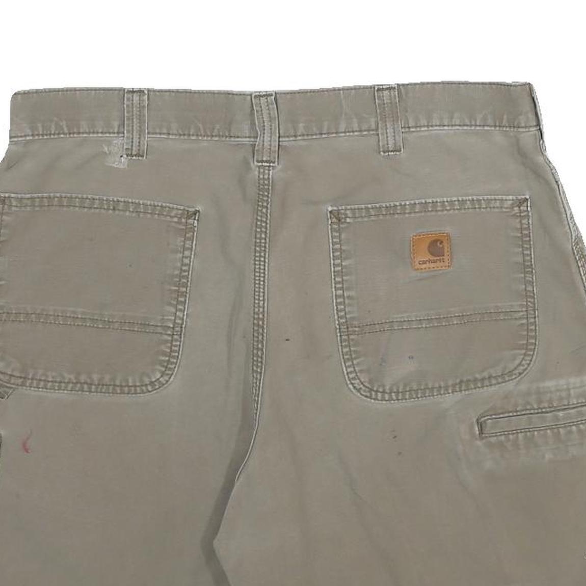 CHAMPION Mens Beige Workwear Shorts L W34 Cotton Casual Button Pocket