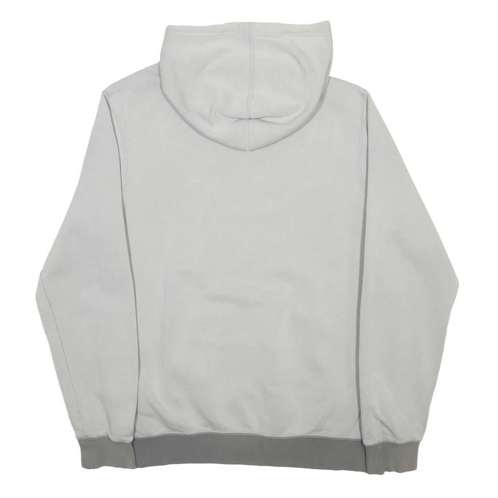 NIKE Mens Grey Hoodie S Blue Logo Pullover Comfortable Casual Sport