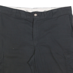 DICKIES Mens Black Cargo Shorts 2XL W42 Cotton Blend Relaxed Fit Pockets