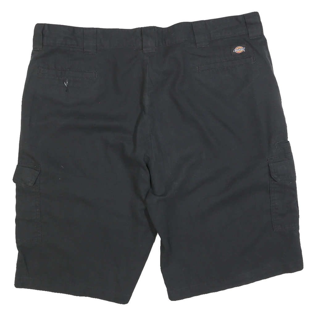 DICKIES Mens Black Cargo Shorts 2XL W42 Cotton Blend Relaxed Fit Pockets