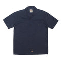 DICKIES Mens Navy Blue Workwear Shirt M Short Sleeve Button Pocket Polyester