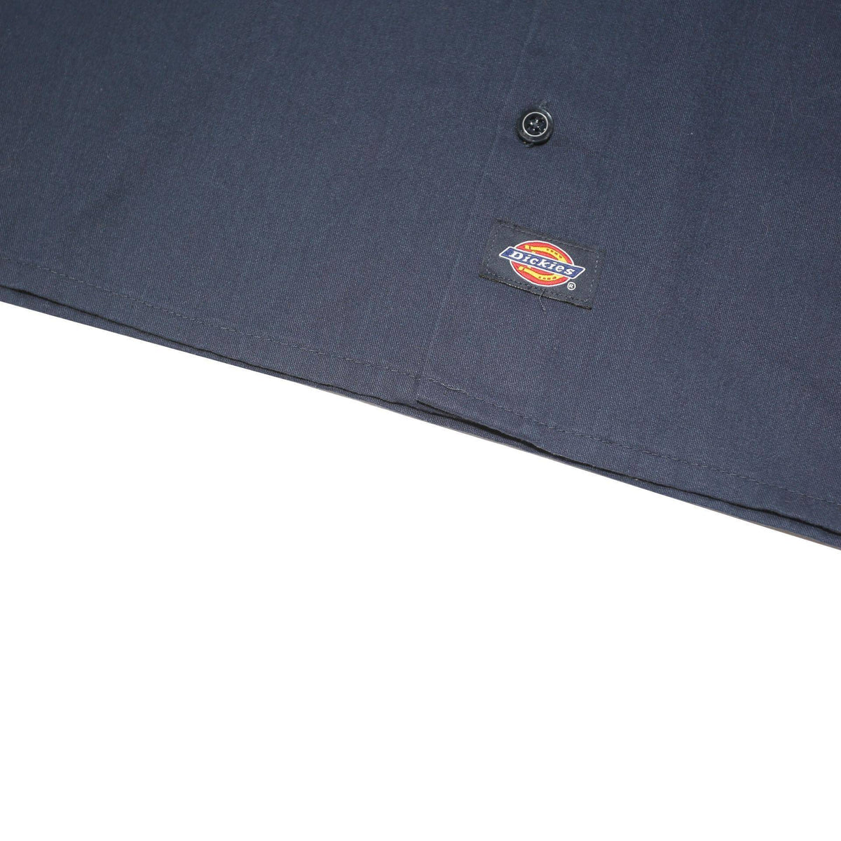 DICKIES Mens Navy Blue Workwear Shirt M Short Sleeve Button Pocket Polyester