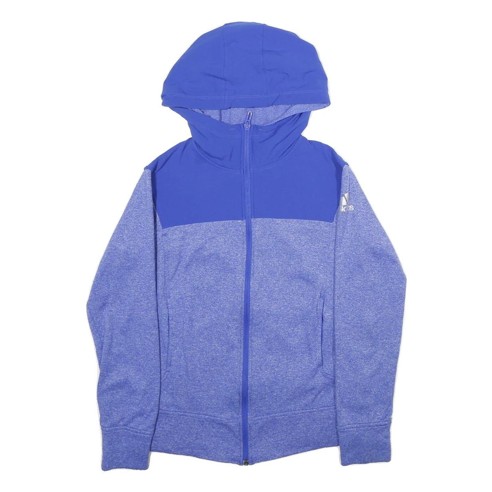 ADIDAS Womens Blue & Purple Full Zip Hoodie S Lightweight Sportswear Sweatshirt