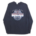 PORT & COMPANY Mens Black Union Mine Backs Graphic T-Shirt Long Sleeve Crew Neck
