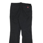 DICKIES Womens Slim Black Cotton Blend Trousers W34 L34 Zip Closure Straight Leg