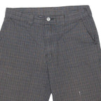 DICKIES Mens Workwear Shorts Grey Relaxed Check M W32