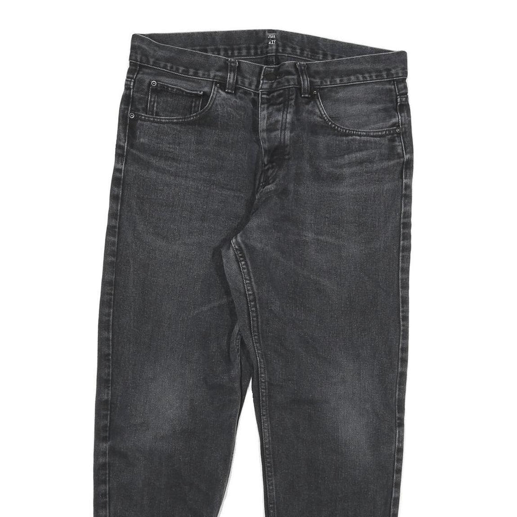 CARHARTT Mens Slim Fit Black Denim Jeans W32 L27 Cotton Blend Zip Casual Wear