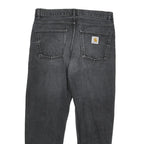 CARHARTT Mens Slim Fit Black Denim Jeans W32 L27 Cotton Blend Zip Casual Wear