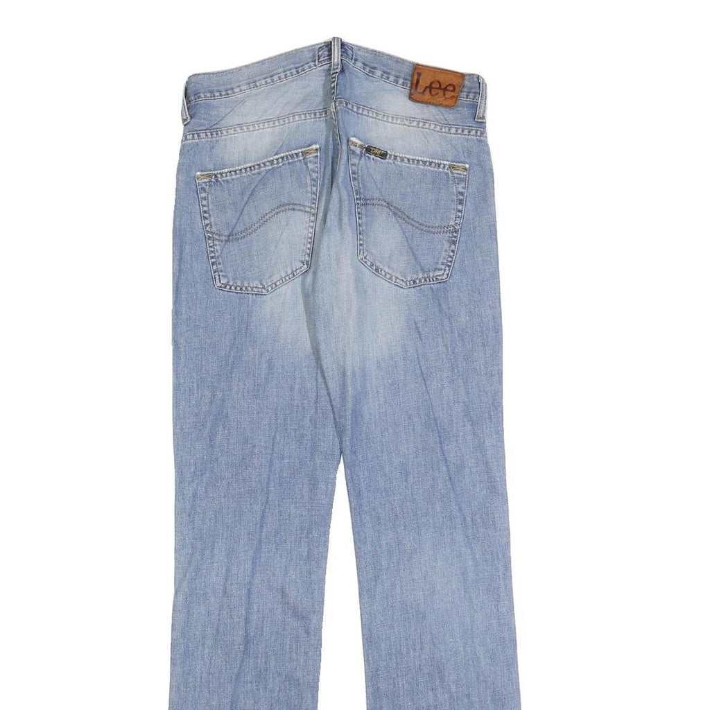 LEE Mens Blue Regular Fit Straight Leg Denim Light W29 L34 Classic Cotton Zip