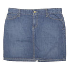 TOMMY HILFIGER Womens Blue Denim Straight Short Cotton Blend Skirt L Classic
