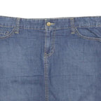 TOMMY HILFIGER Womens Blue Denim Straight Short Cotton Blend Skirt L Classic