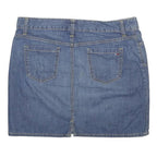 TOMMY HILFIGER Womens Blue Denim Straight Short Cotton Blend Skirt L Classic