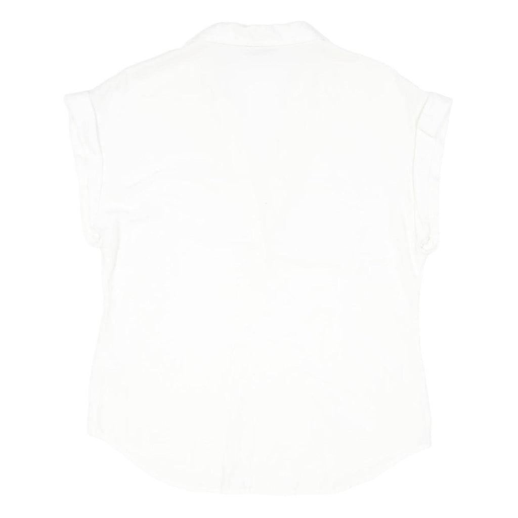 PENDLETON Womens White Cotton Basic Sleeveless V-Neck Top S