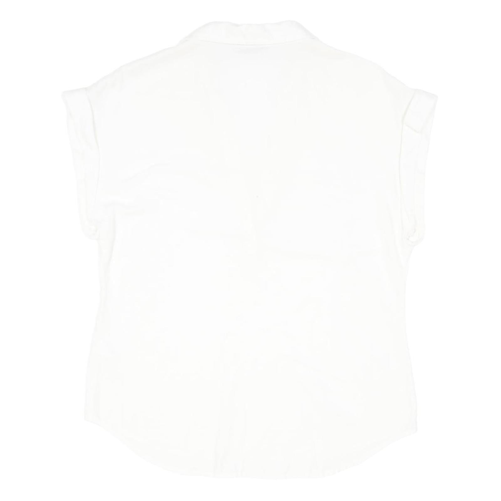 PENDLETON Womens White Cotton Basic Sleeveless V-Neck Top S
